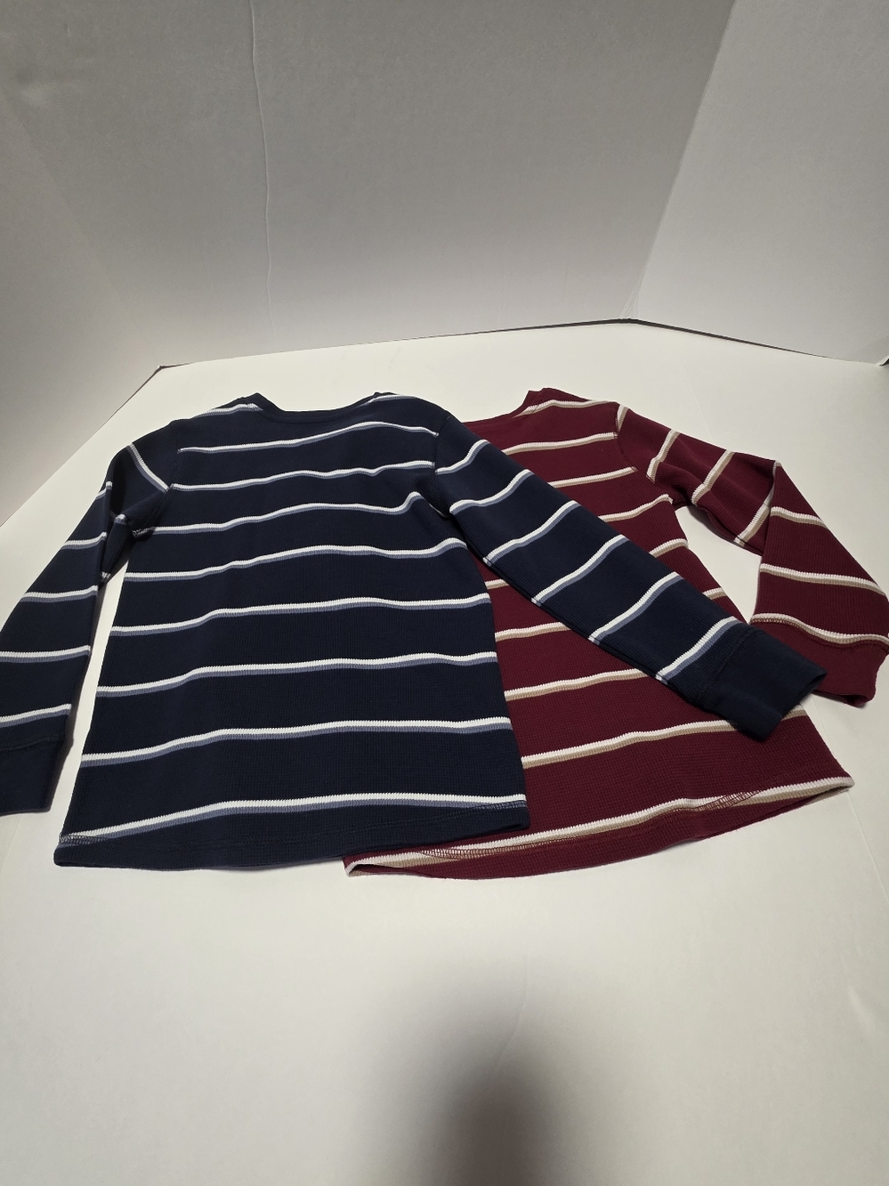 Boy's Size 8 Long Sleeve Henley & Waffle Knit Tops Bundle- Navy, Red, Gray, Blue - Picture 7 of 13